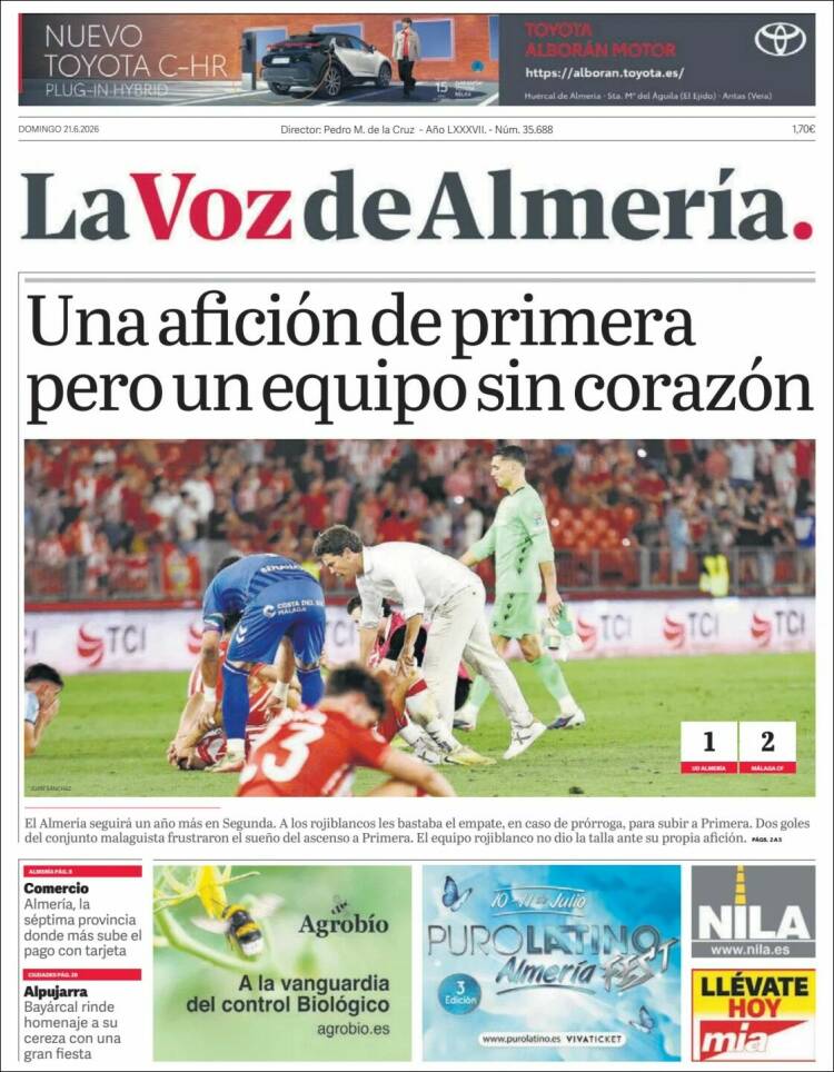 Portada de La Voz de Almería (Spain)