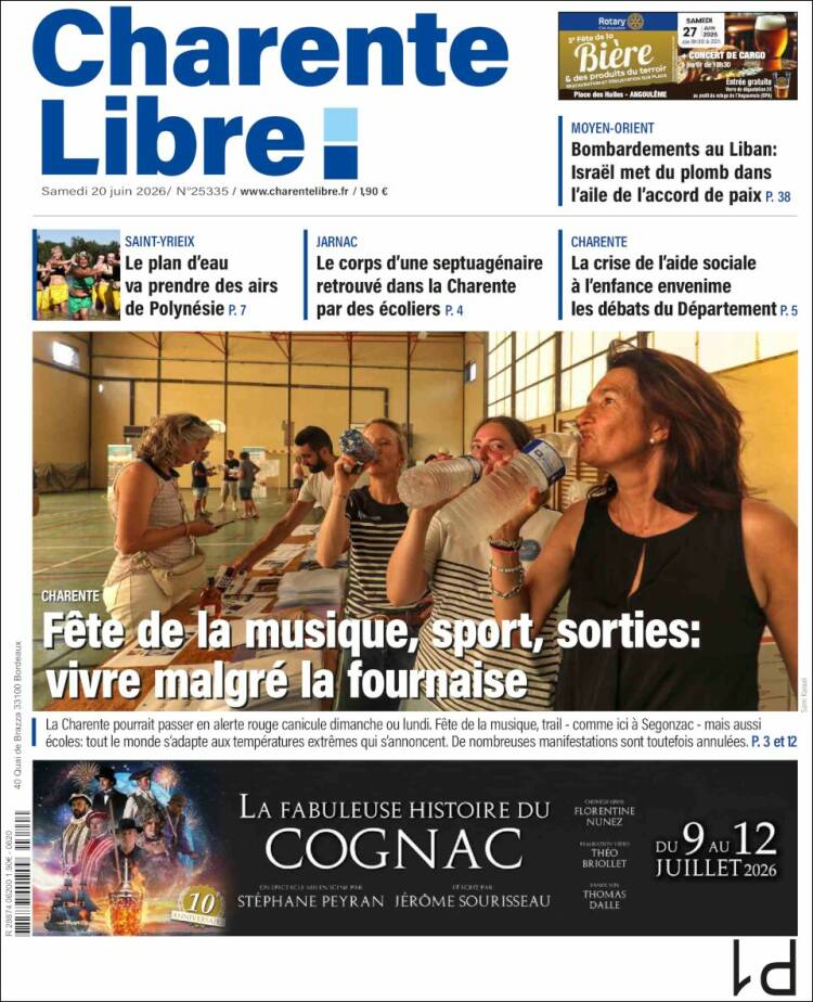 Portada de Charente Libre (Francia)