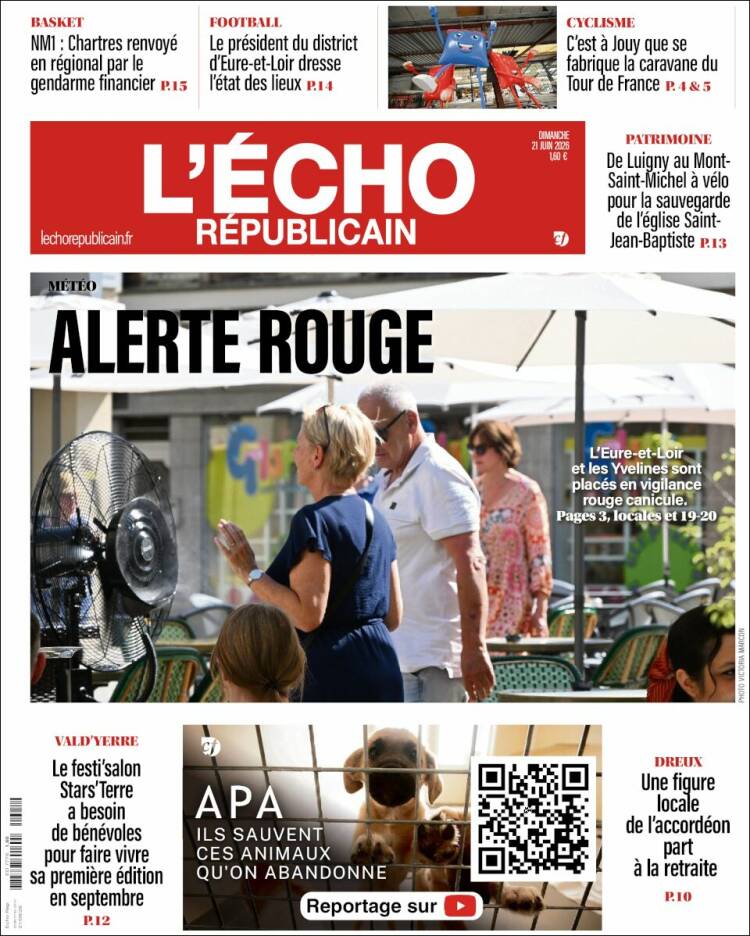 Portada de L'Echo Républicain (Francia)