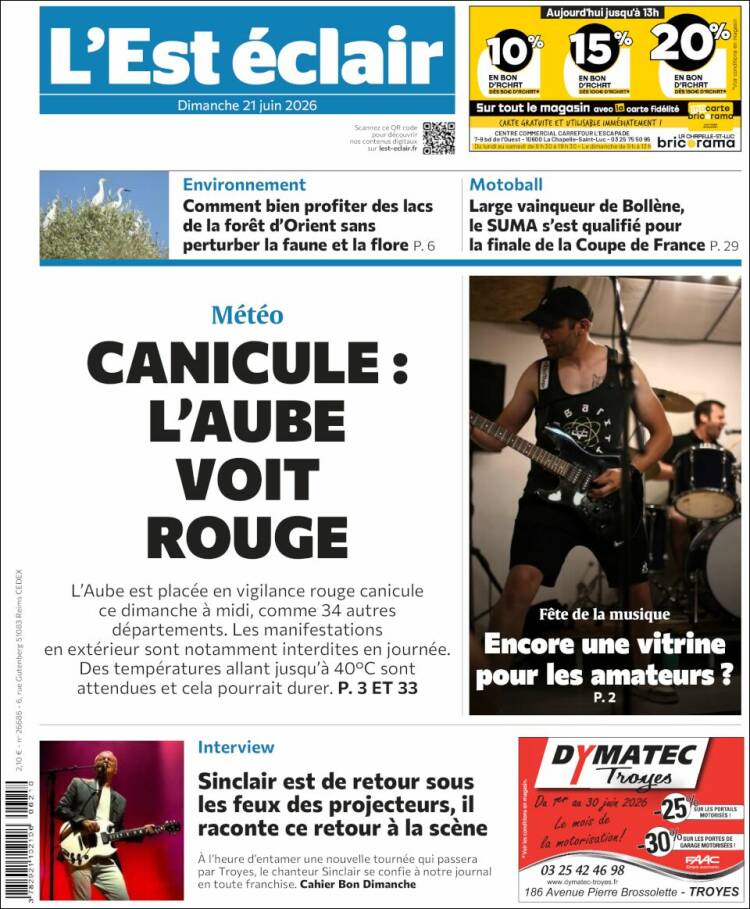 Portada de L'Est Eclair (Francia)