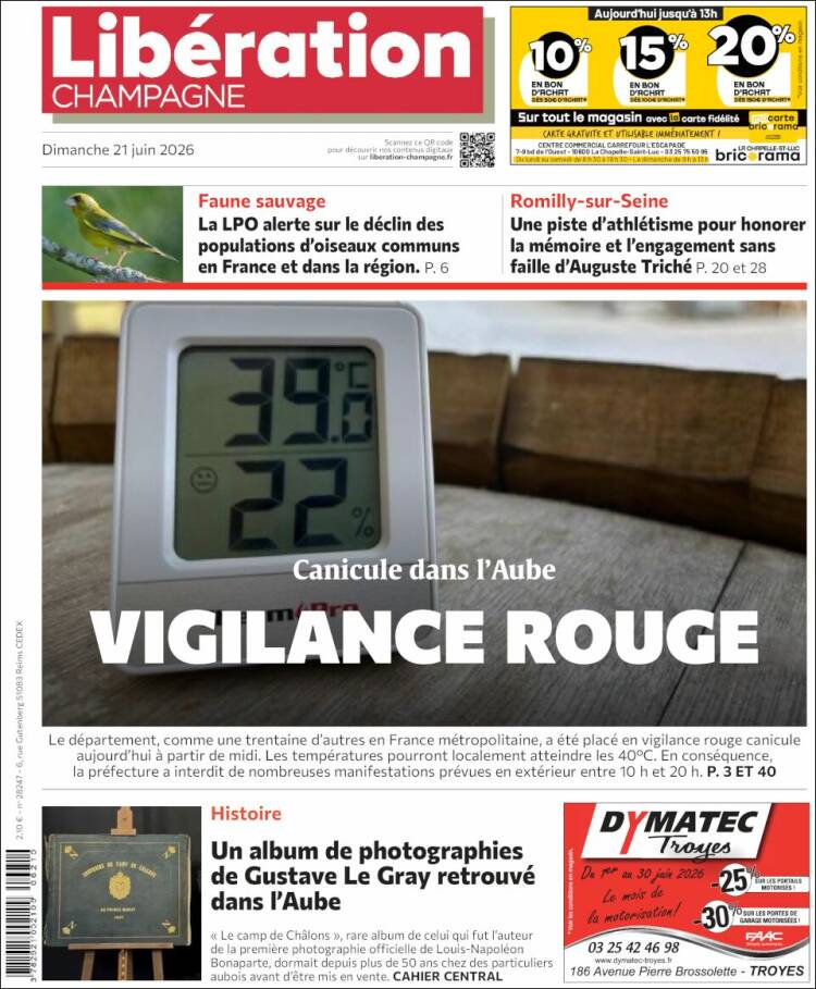 Portada de Libération Champagne (Francia)
