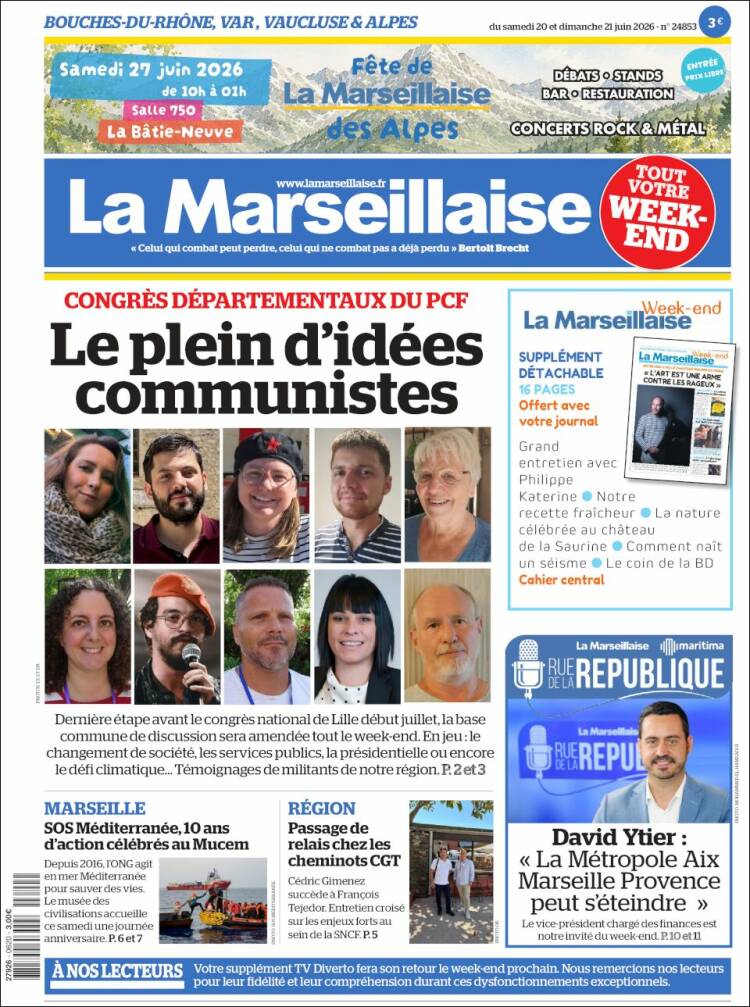 Portada de La Marseillaise (Francia)