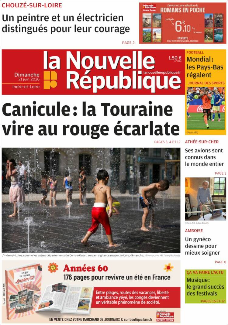 Portada de La Nouvelle Republique (Francia)