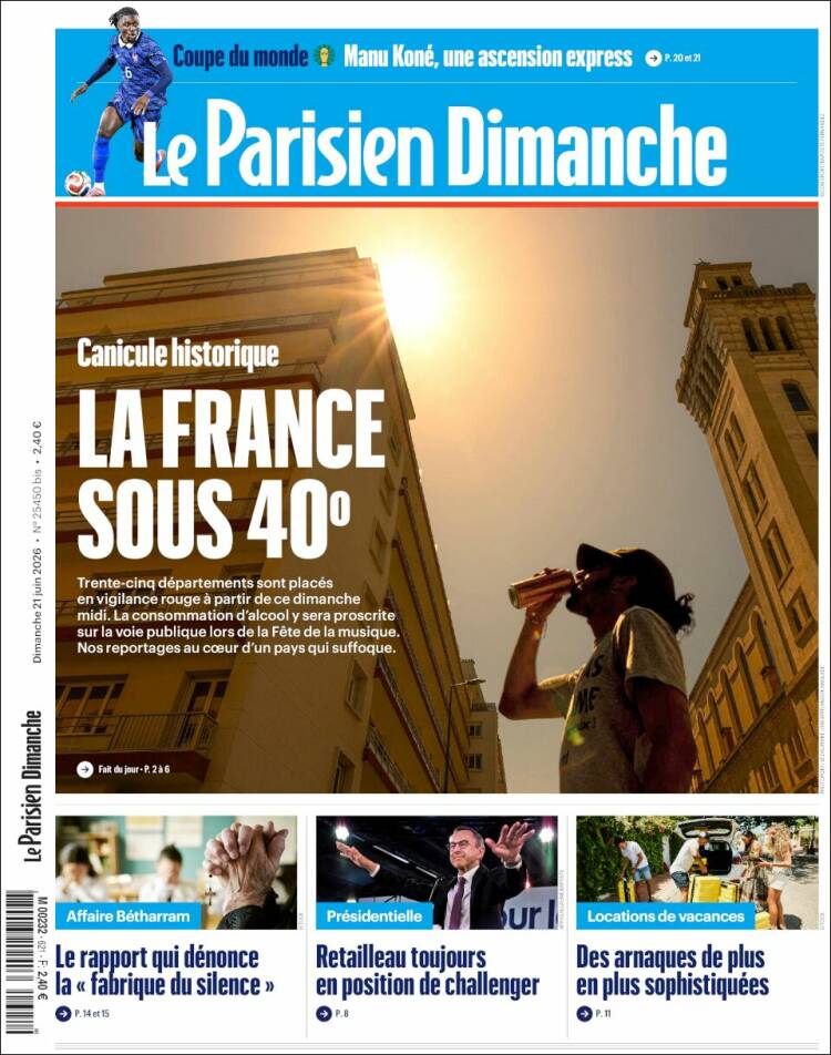 Portada de Le Parisien (Francia)