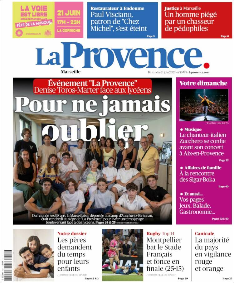 Portada de La Provence (Francia)