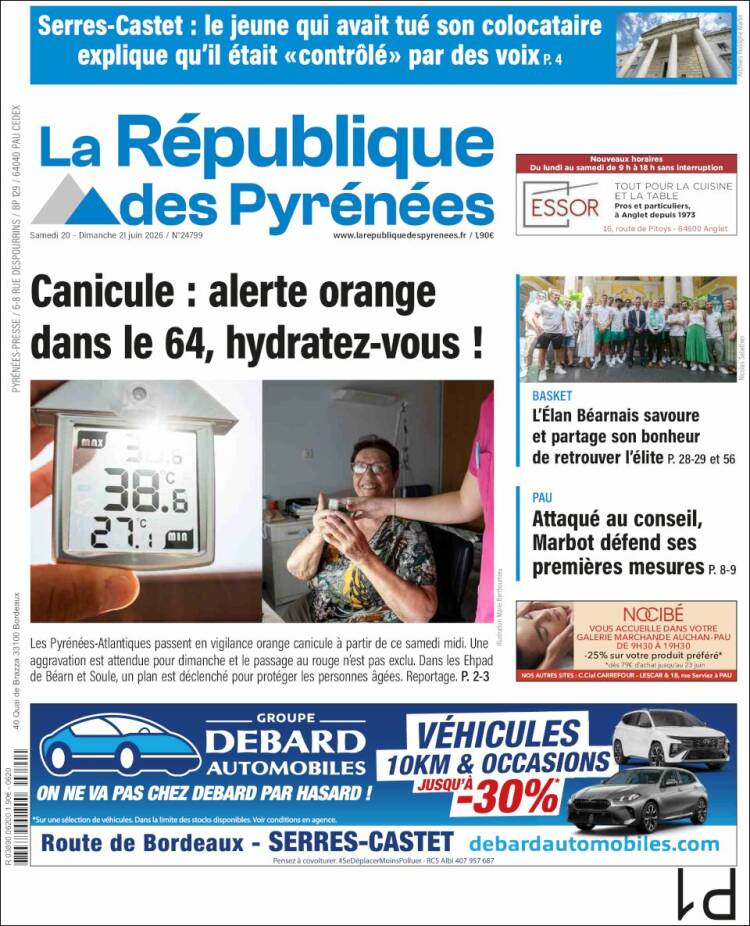 Portada de La République des Pyrénées (Francia)