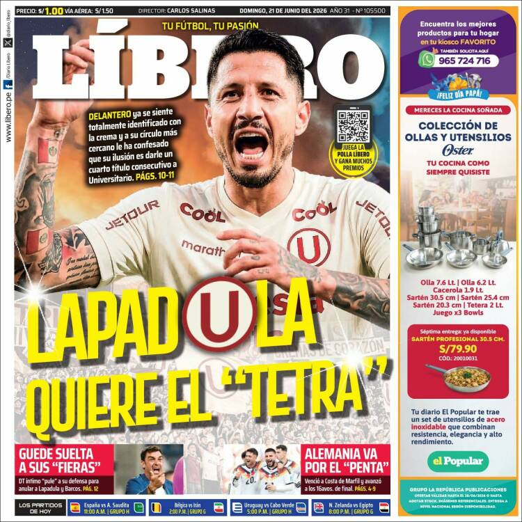 Portada de Líbero (Per&uacute;)