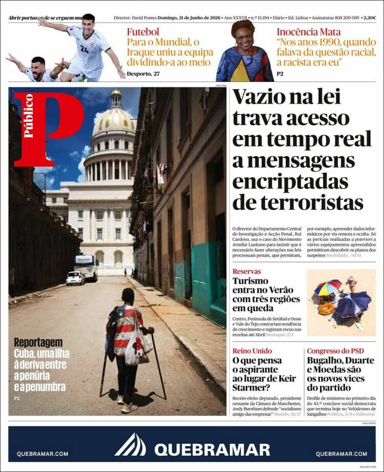 Portada de Público (Portugal)