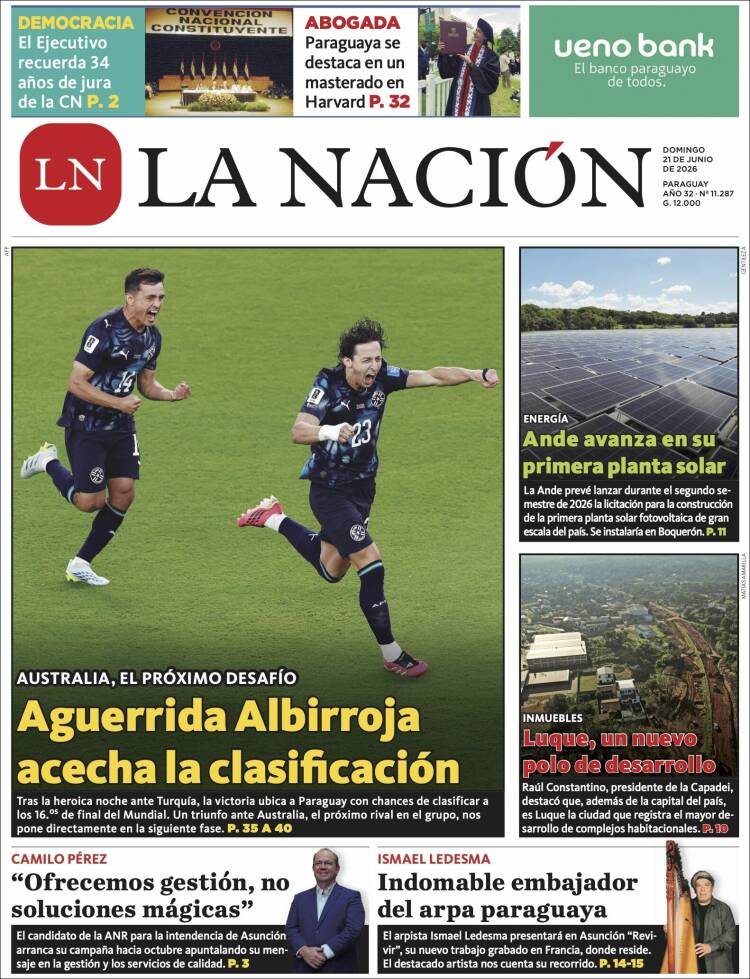 Portada de La Nación (Paraguay)