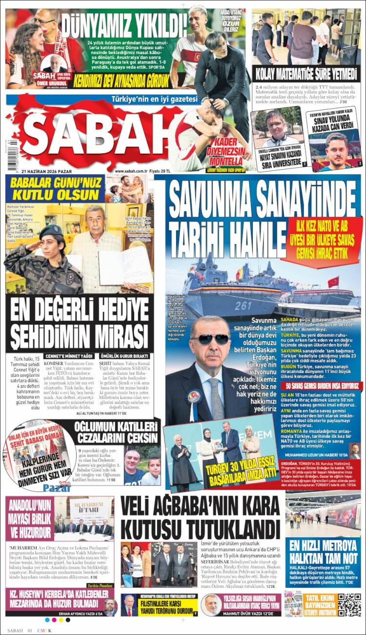 Portada de Sabah (Turqu&iacute;a)