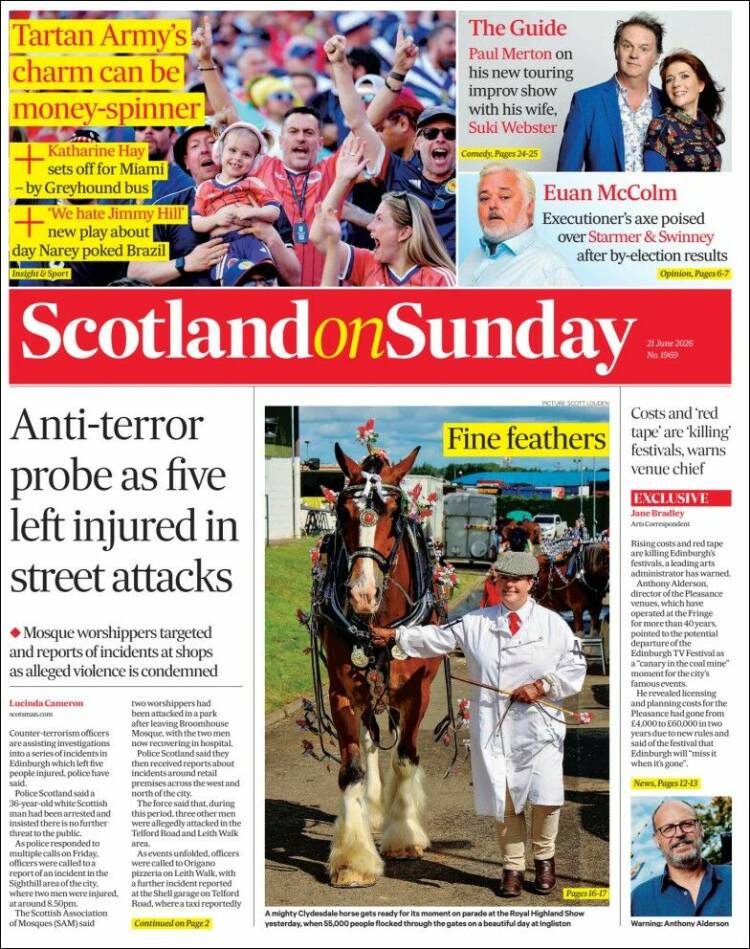 Portada de The Scotsman (Reino Unido)
