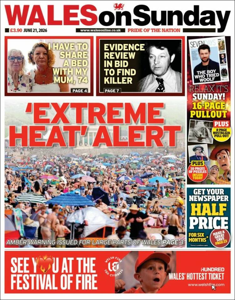 Portada de Western Mail (Reino Unido)