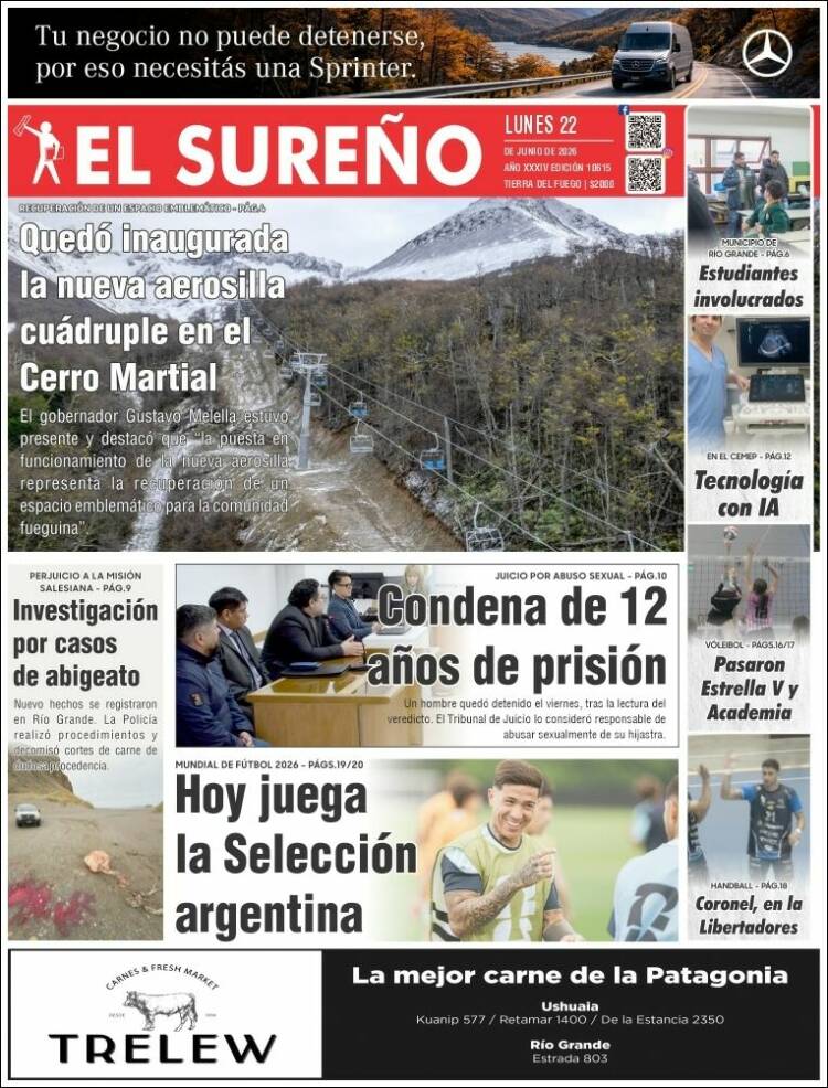 Portada de Diario El Sureño (Argentina)