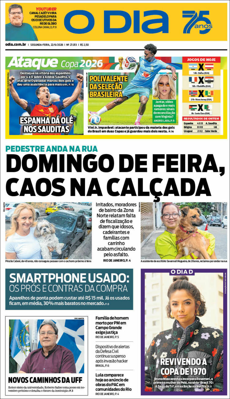 Portada de O Dia (Brasil)