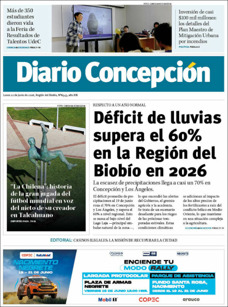 Portada de Diario de Concepción (Chile)