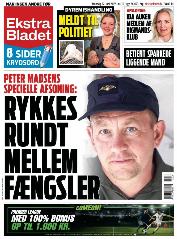 Portada de Ekstra Bladet (Dinamarca)
