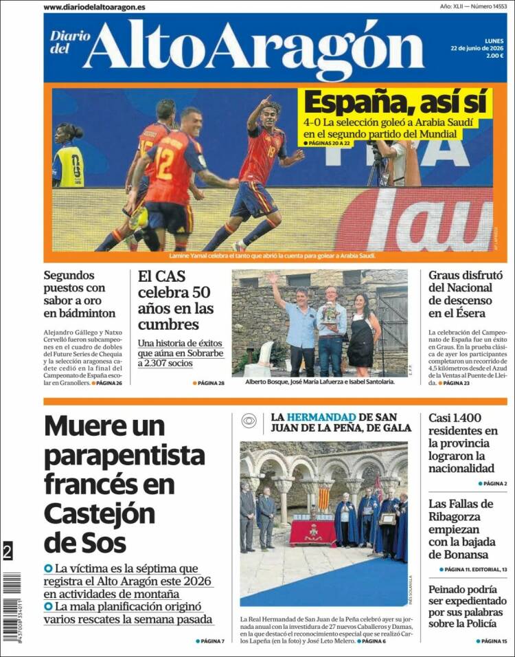 Portada de Diario del AltoAragón (Espa&ntilde;a)
