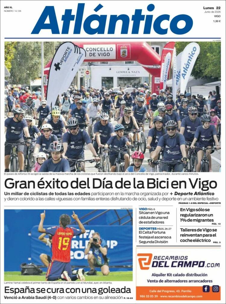 Portada de Atlántico Diario (Espa&ntilde;a)