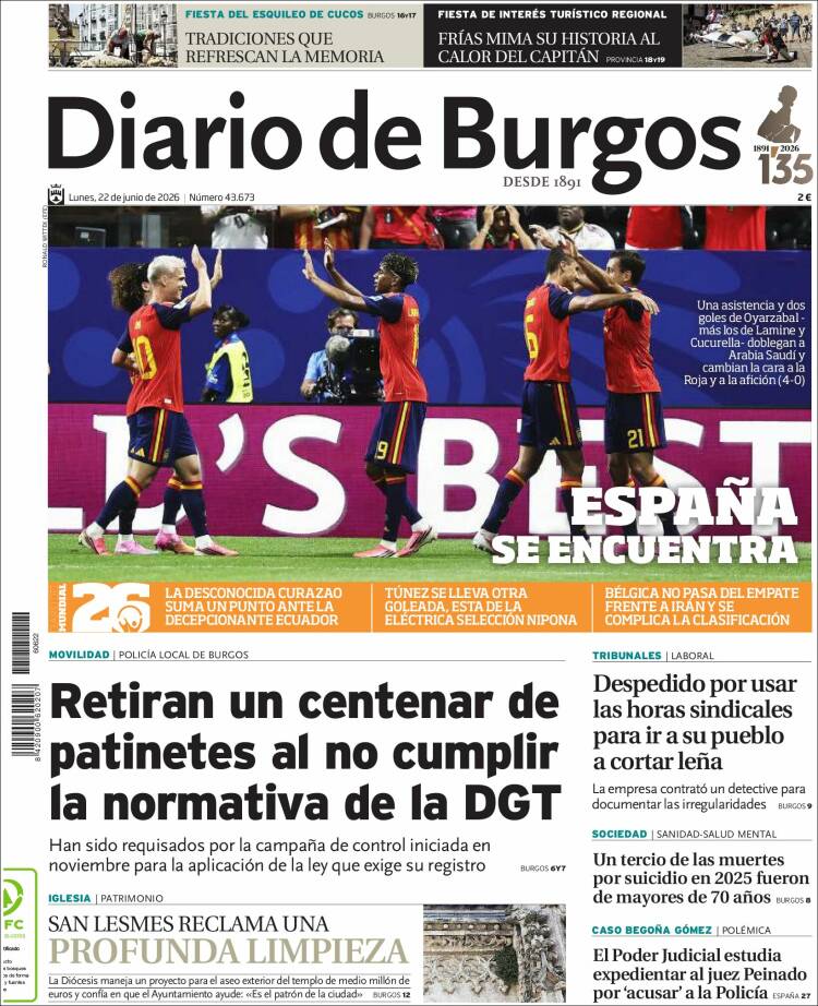Portada de Diario de Burgos (Espa&ntilde;a)