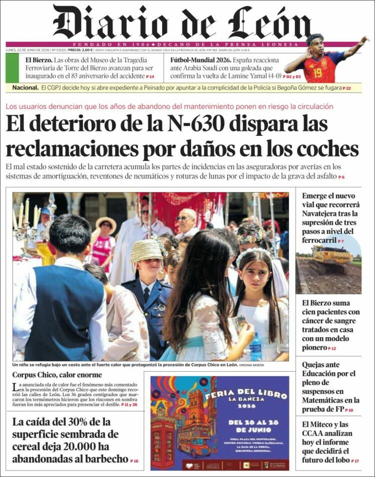 Portada de Diario de León (Espa&ntilde;a)
