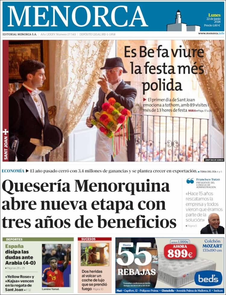 Portada de Menorca - Diario Insular (Espa&ntilde;a)
