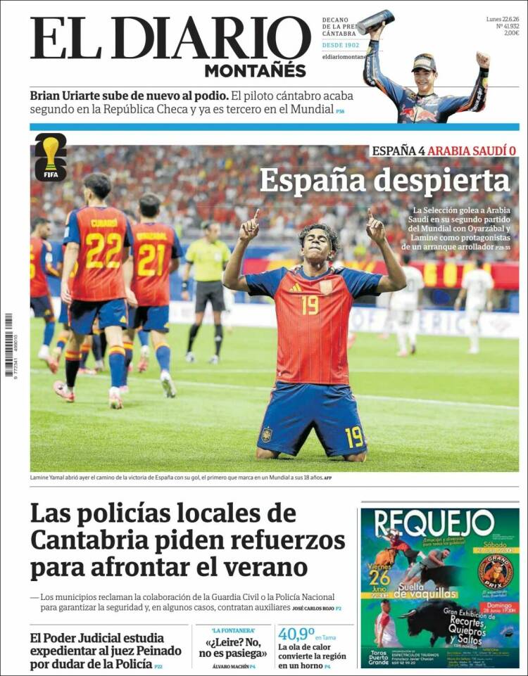 Portada de El Diario Montañés (Espa&ntilde;a)