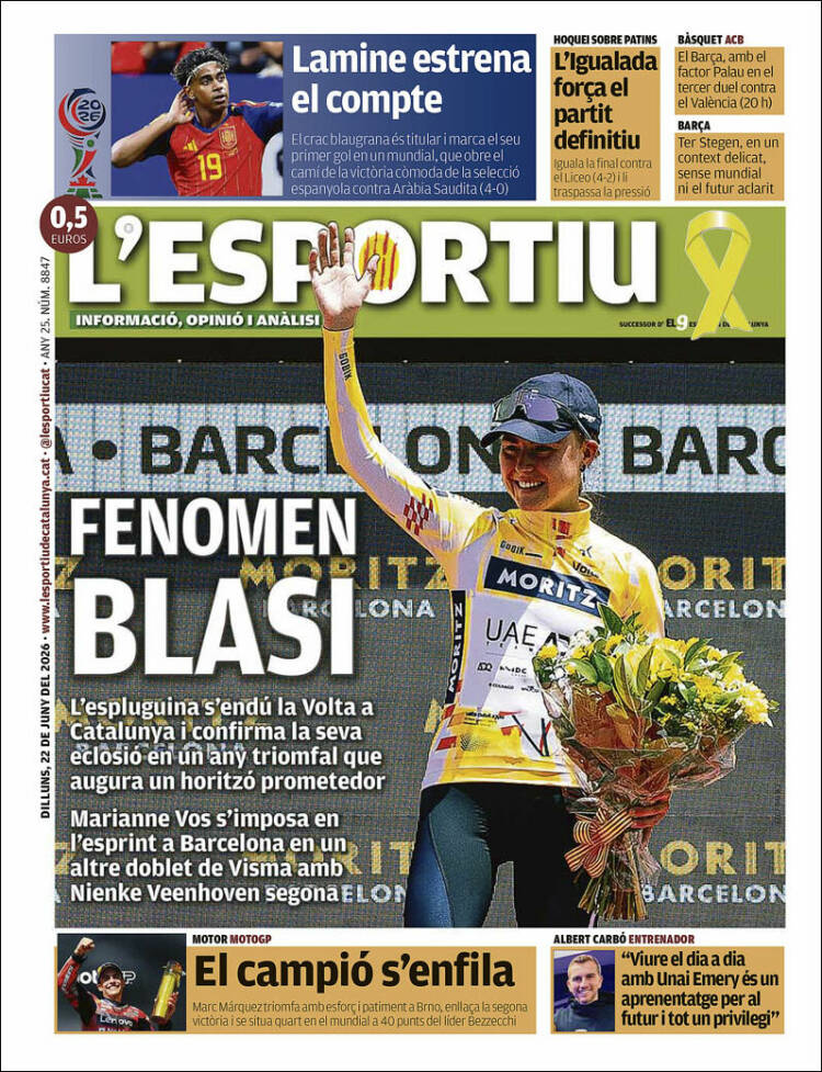 Portada de L'Esportiu (Espa&ntilde;a)