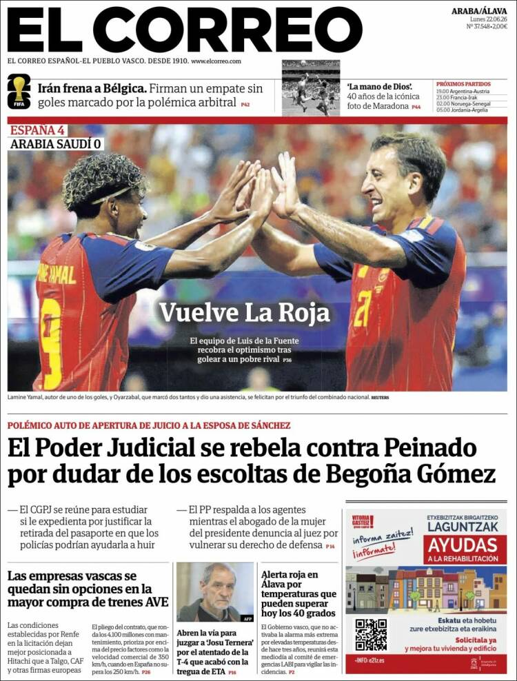 Portada de El Correo - Álava (Espa&ntilde;a)