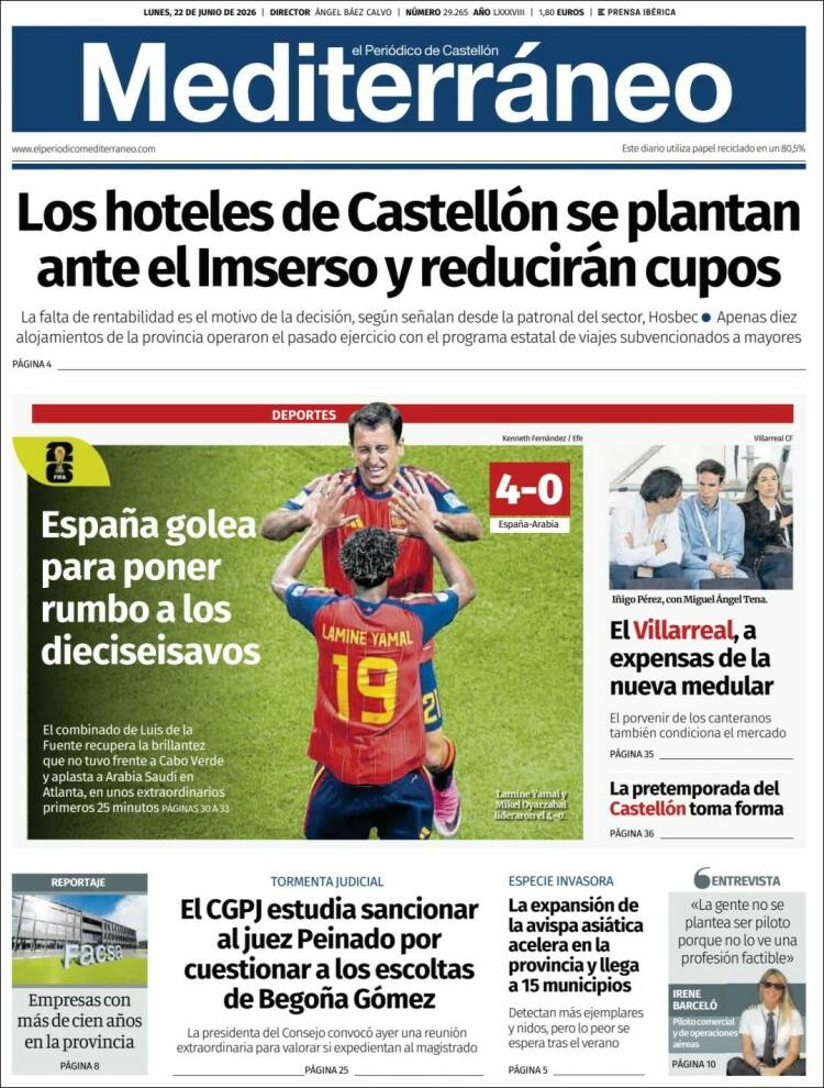 Portada de El Periódico Mediterraneo (Espa&ntilde;a)