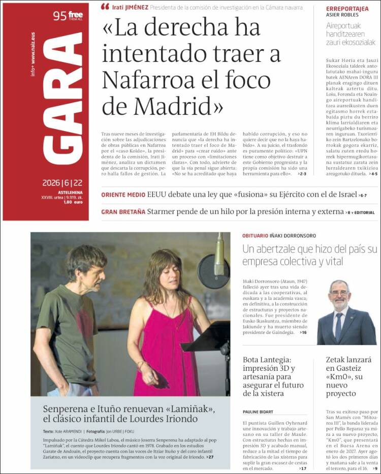 Portada de Gara (Espa&ntilde;a)