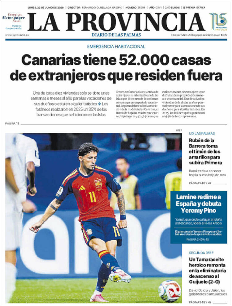 Portada de La Provincia (Espa&ntilde;a)