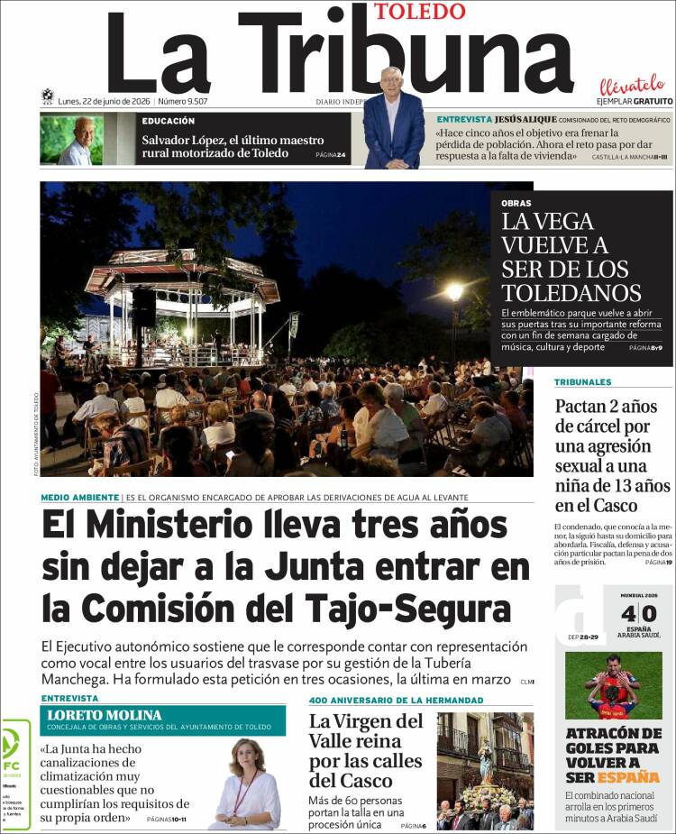 Portada de La Tribuna de Toledo (Espa&ntilde;a)