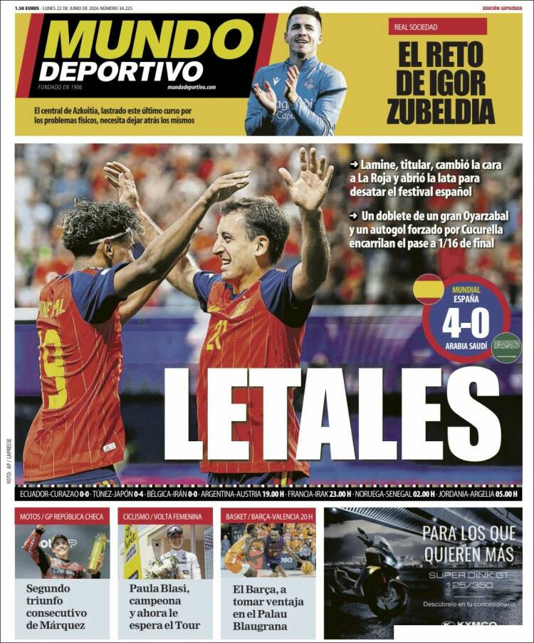 Portada de Mundo Deportivo Gipuzkoa (Espa&ntilde;a)