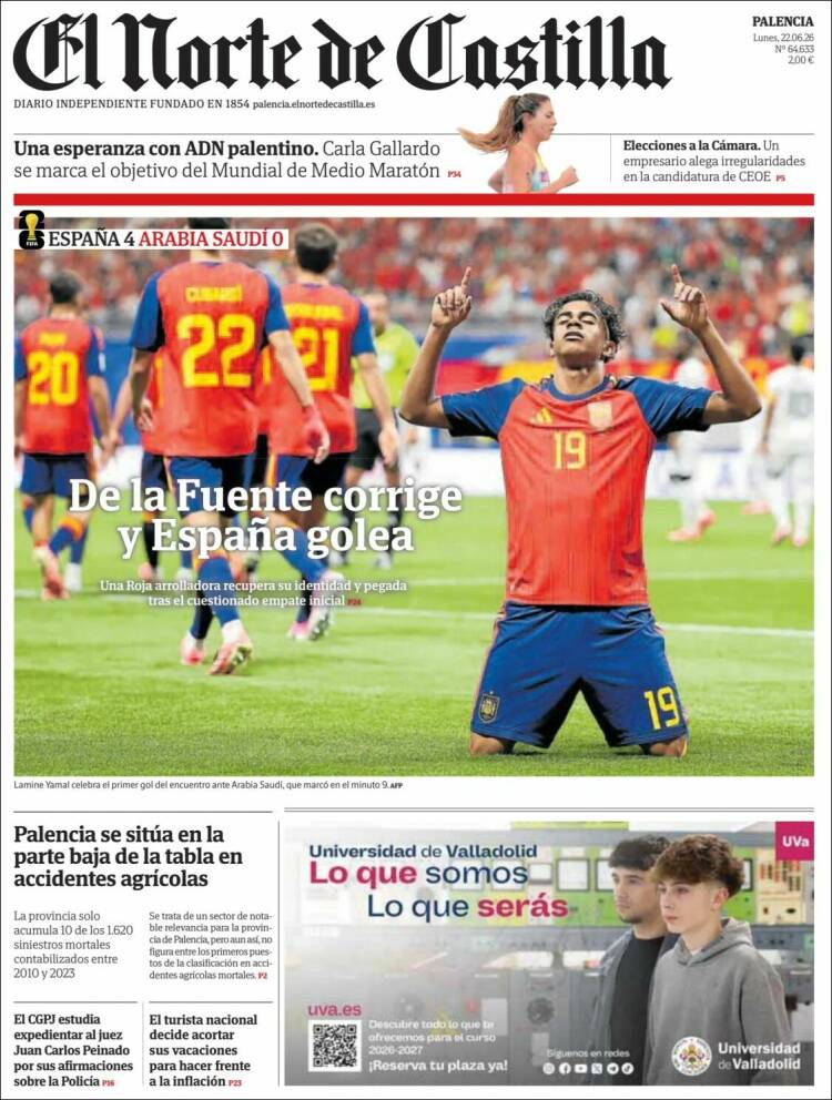 Portada de Norte de Castilla - Palencia (Espa&ntilde;a)