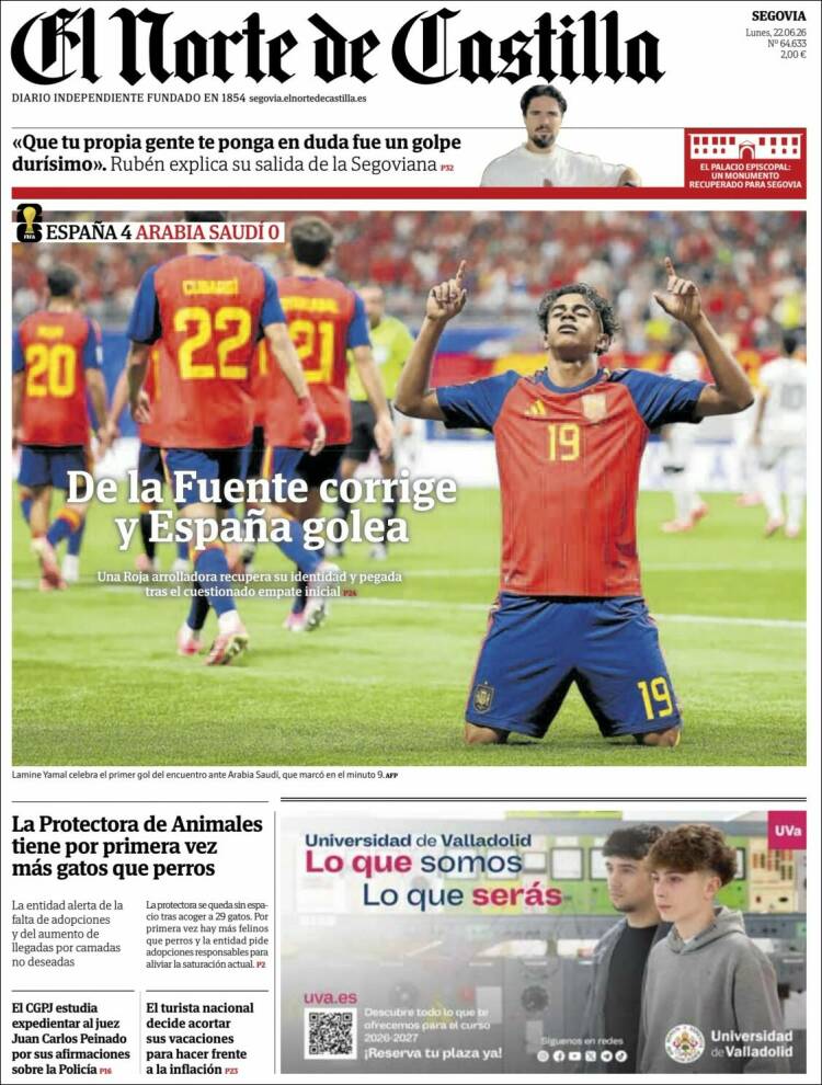 Portada de Norte de Castilla - Segovia (Espa&ntilde;a)