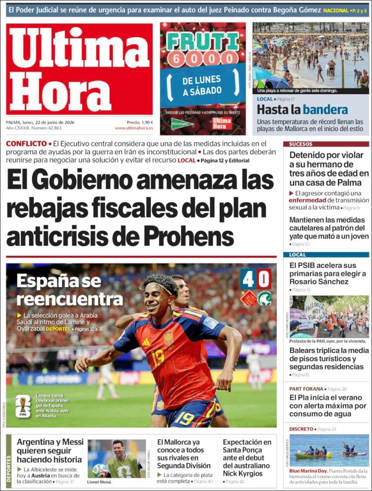 Portada de Última Hora (Espa&ntilde;a)