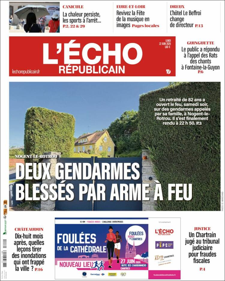 Portada de L'Echo Républicain (Francia)