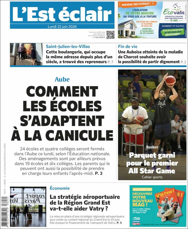 Portada de L'Est Eclair (Francia)