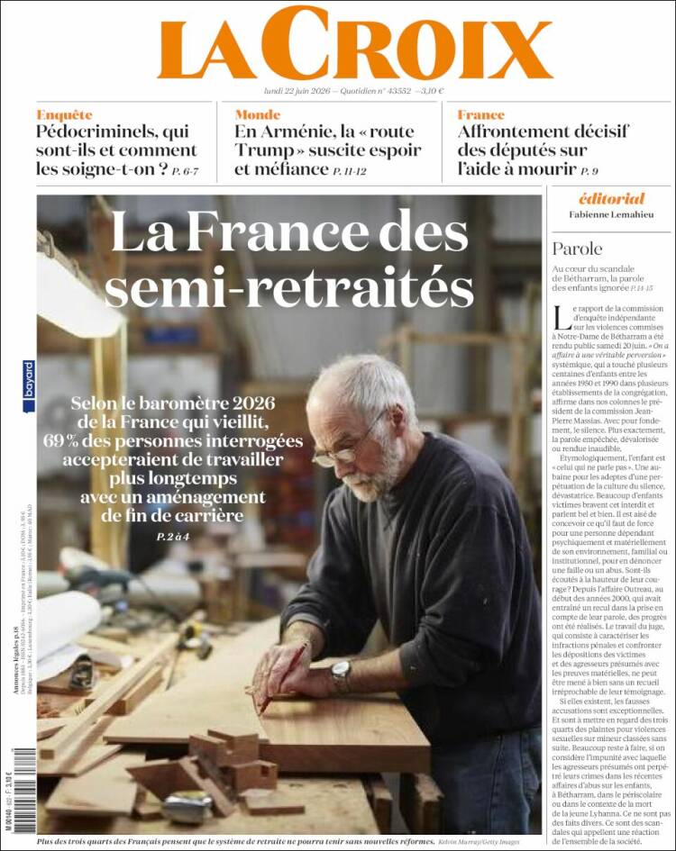 Portada de La Croix (Francia)