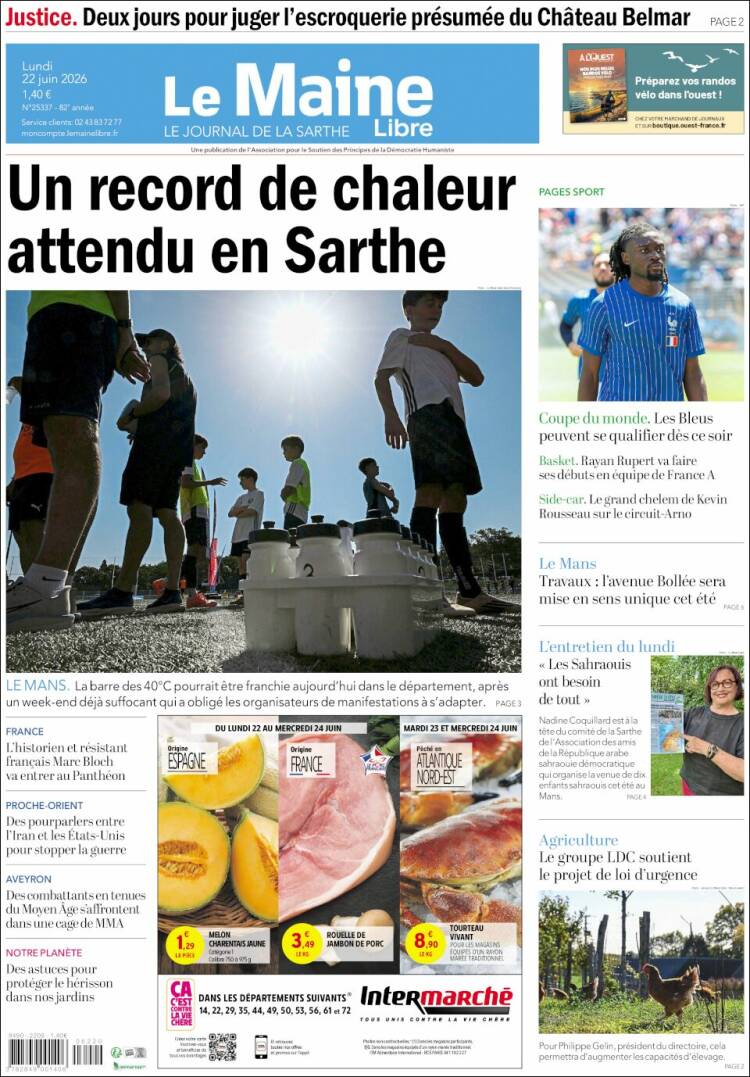 Portada de Le Maine Libre (Francia)