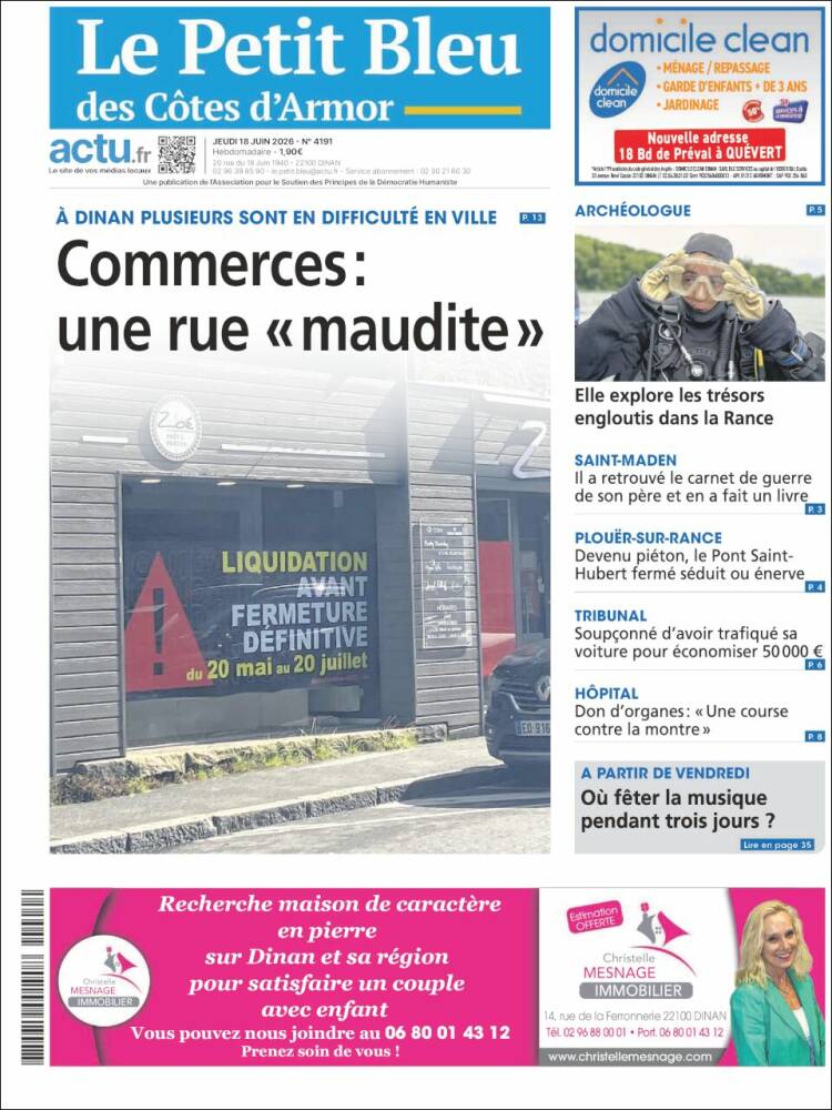 Portada de Le Petit Bleu (Francia)