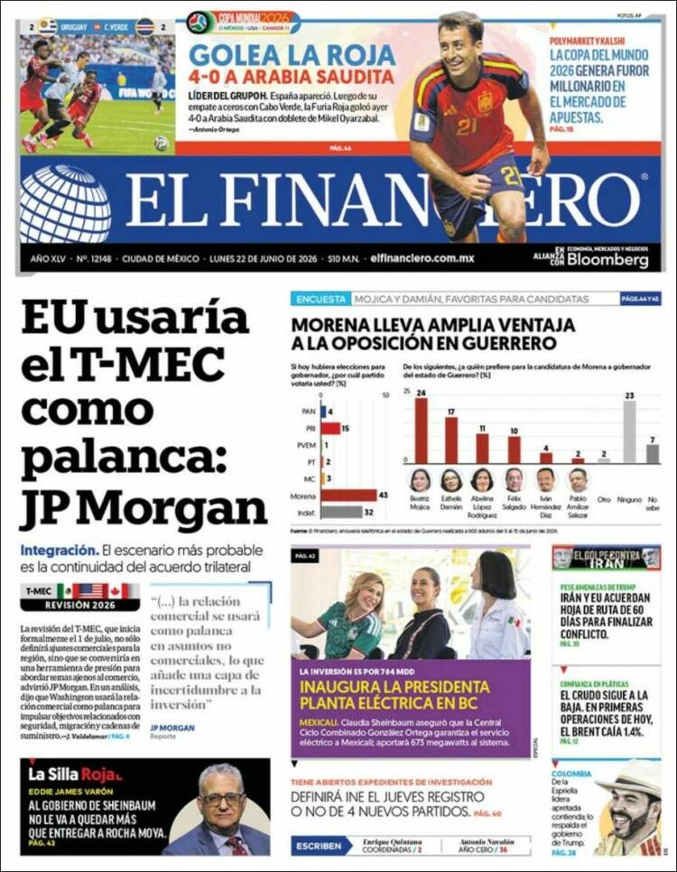 Portada de El Financiero (M&eacute;xico)