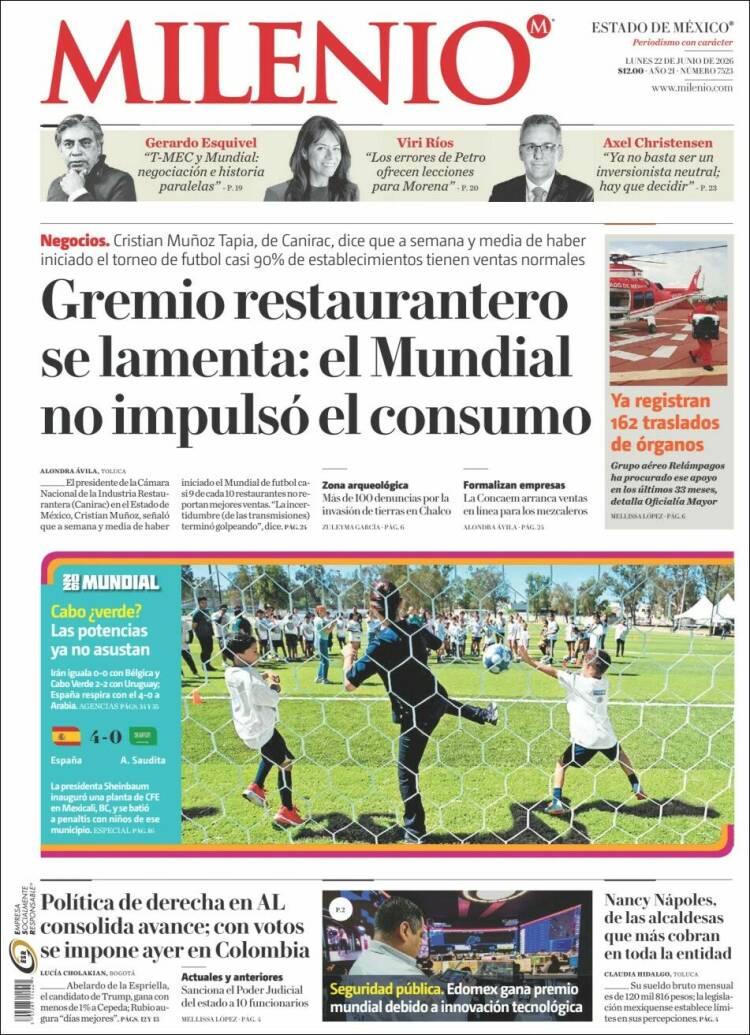 Portada de Milenio - Estado de México (M&eacute;xico)
