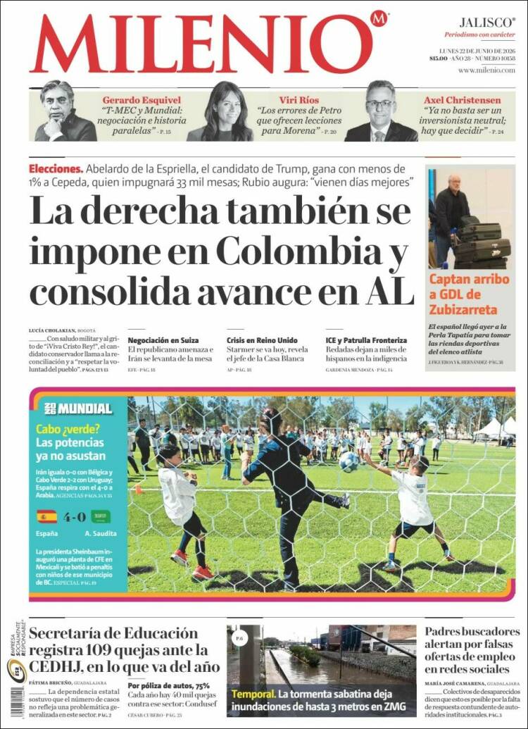 Portada de Milenio - Jalisco (M&eacute;xico)