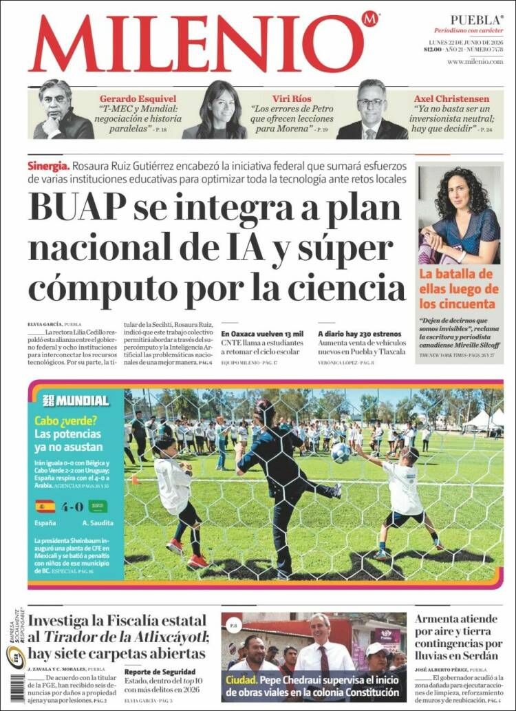 Portada de Milenio de Puebla (M&eacute;xico)