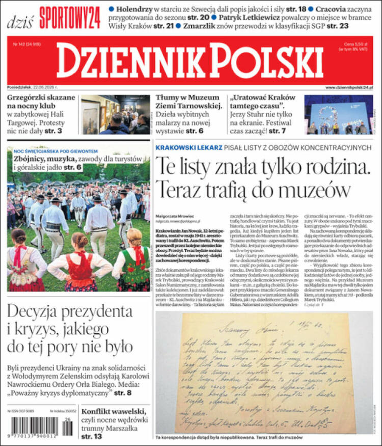 Portada de Dziennik (Polonia)