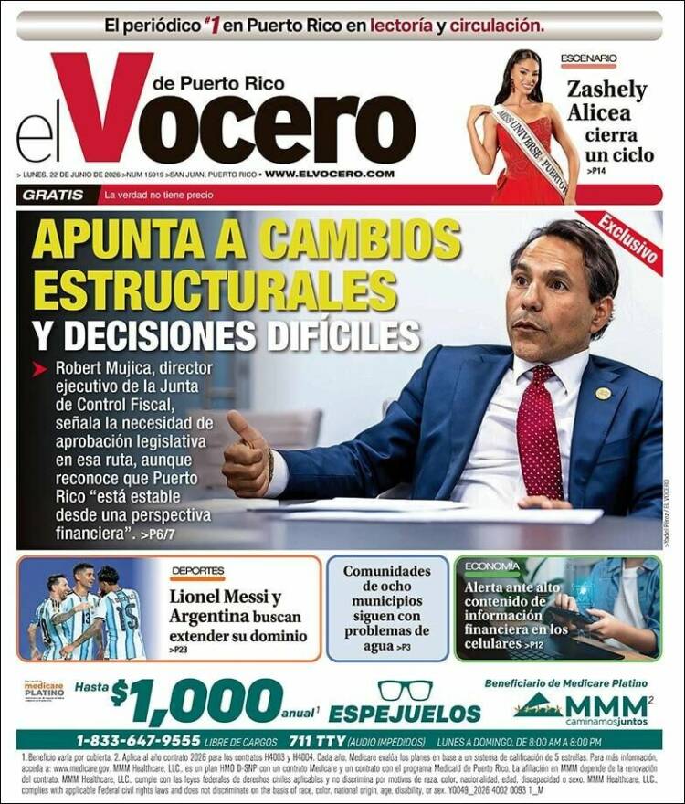 Portada de Vocero (Puerto Rico)