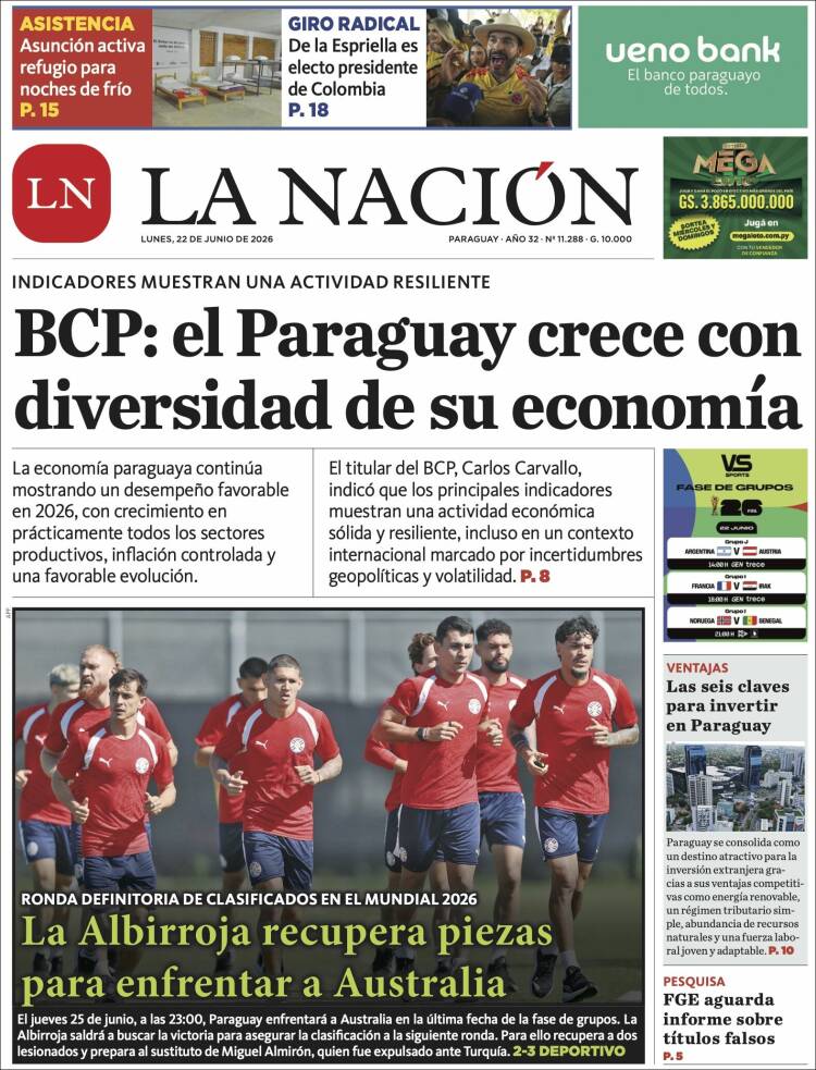 Portada de La Nación (Paraguay)