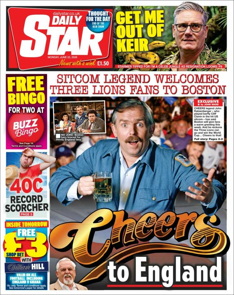 Portada de Daily Star (Reino Unido)