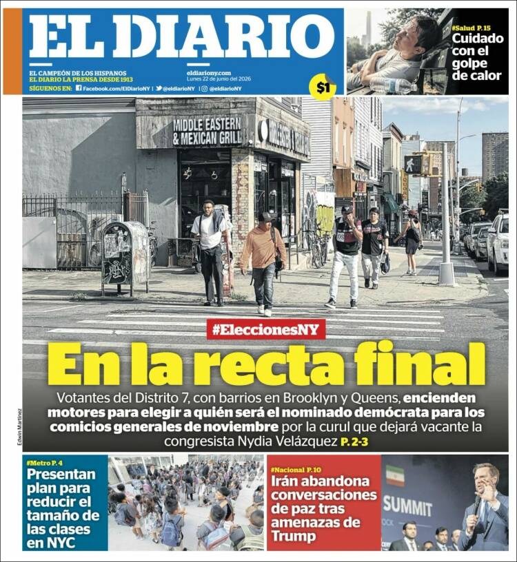 Portada de El Diario NY (USA)